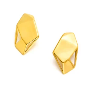 geometric gold earrings for women modern design