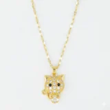 Gold Cat Pendant Necklace