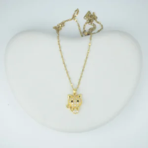 Gold Cat Pendant Necklace