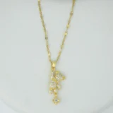 Gold Teddy Bear Dangle Pendant Necklace
