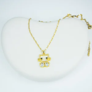 Hello Kitty gold plated pendant chain with anti tarnish stainless steel