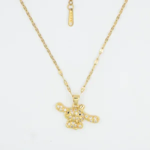 Teddy Bear Gold Pendant Necklace